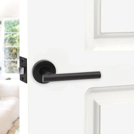 Jura Lever on Rose Matt Black Bath Pack