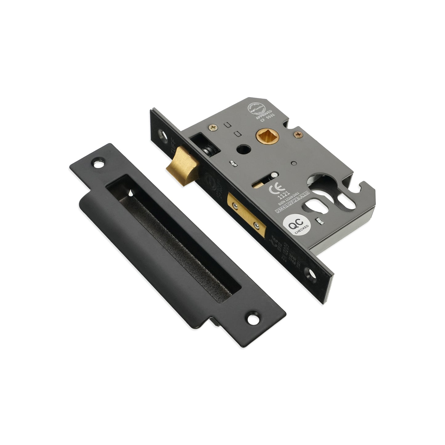 Serrure à mortaiser CE Euro Profile 2,5" - Noir mat