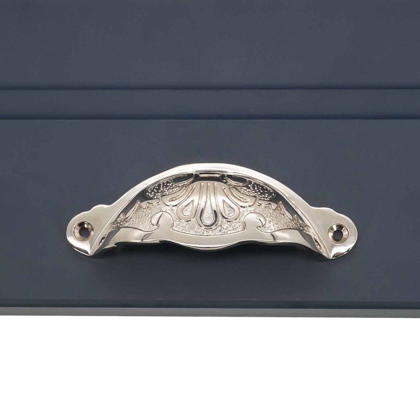 Floral Cup Pull Polished Nickel