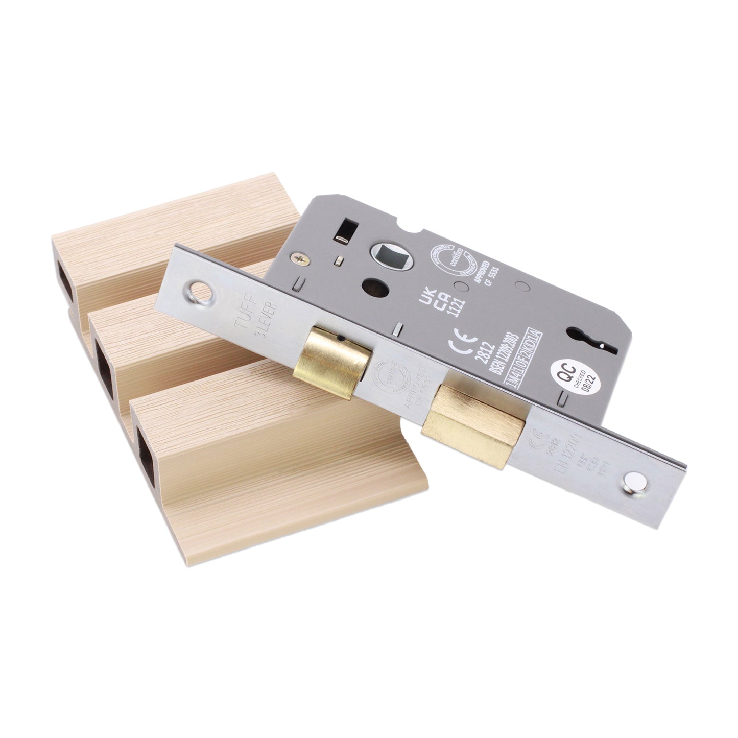 2.5" CE 3 Lever Mortice Sash Lock FD60 - Satin Chrome