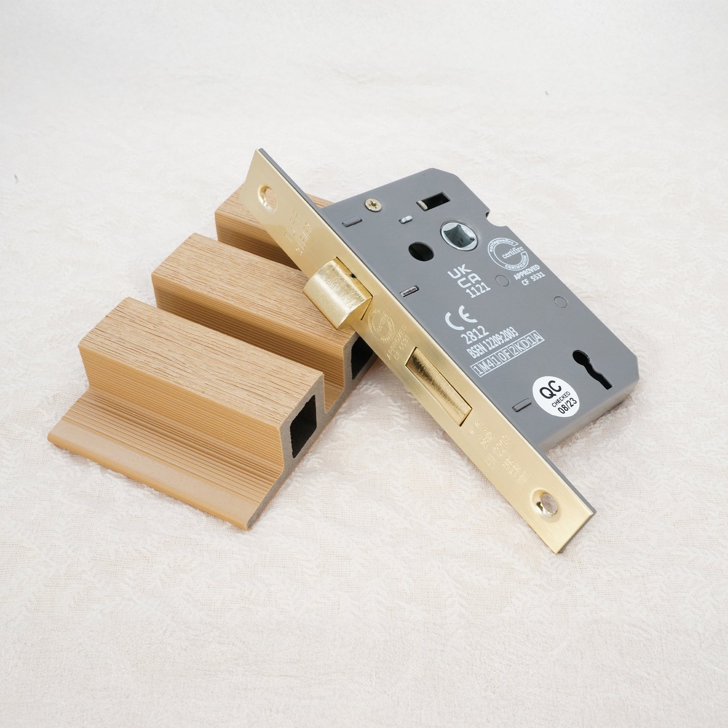 2.5" CE 3 Lever Mortice Sash Lock FD60 - Satin Brass