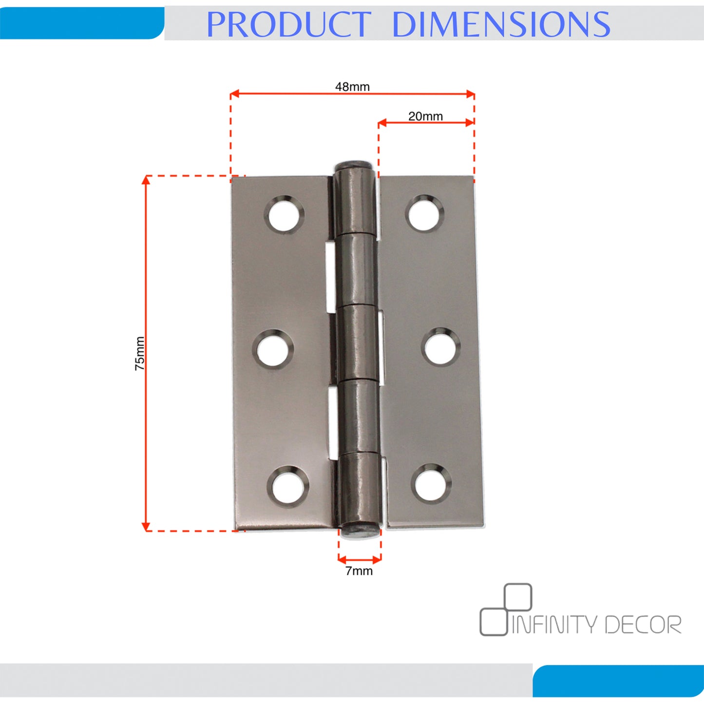 NON CE Mild Steel Butt Hinges - Black Nickel