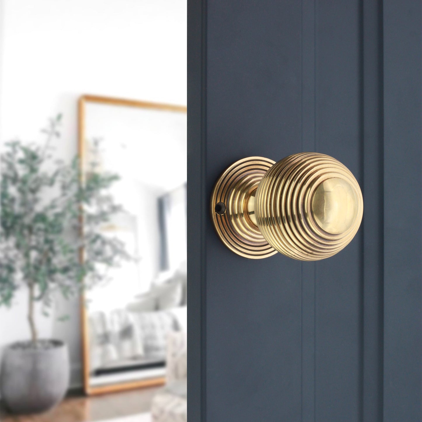 Reeded 60mm Rim/Mortice Door Knob