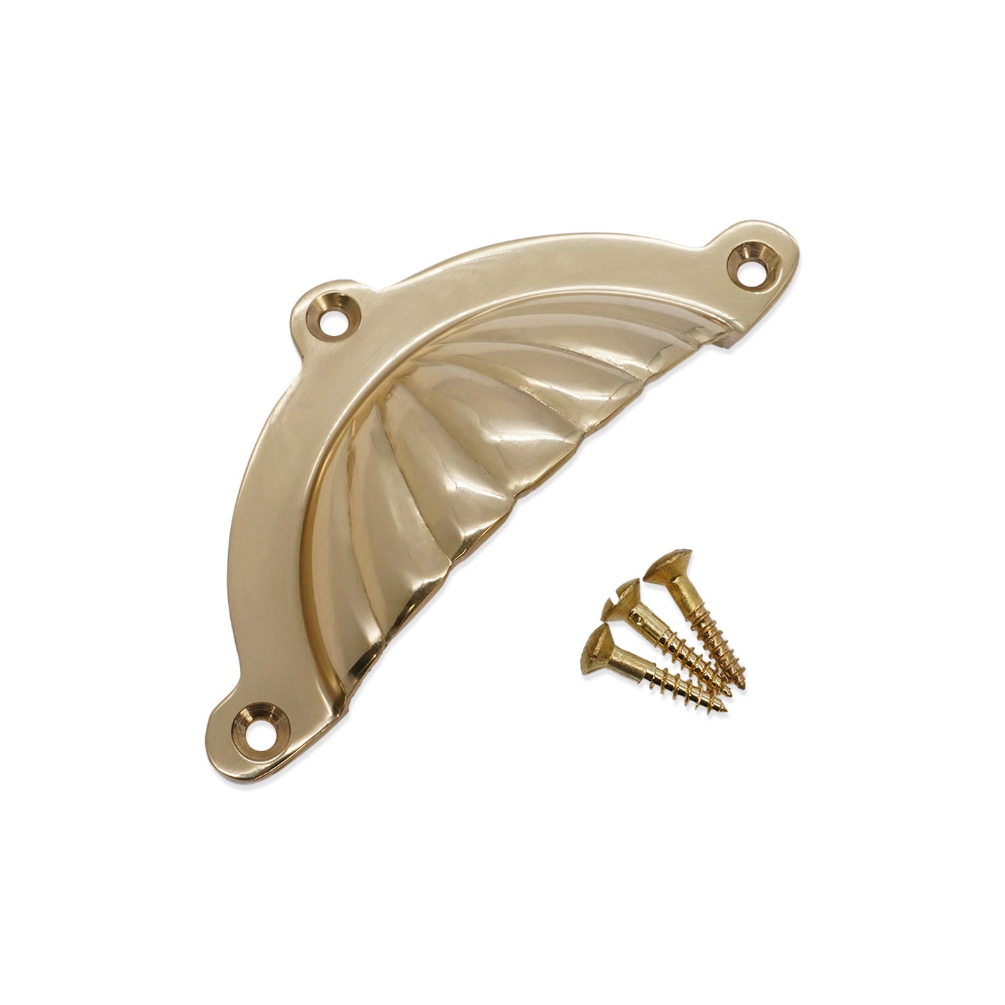 Shell Cup Pull Polished Brass