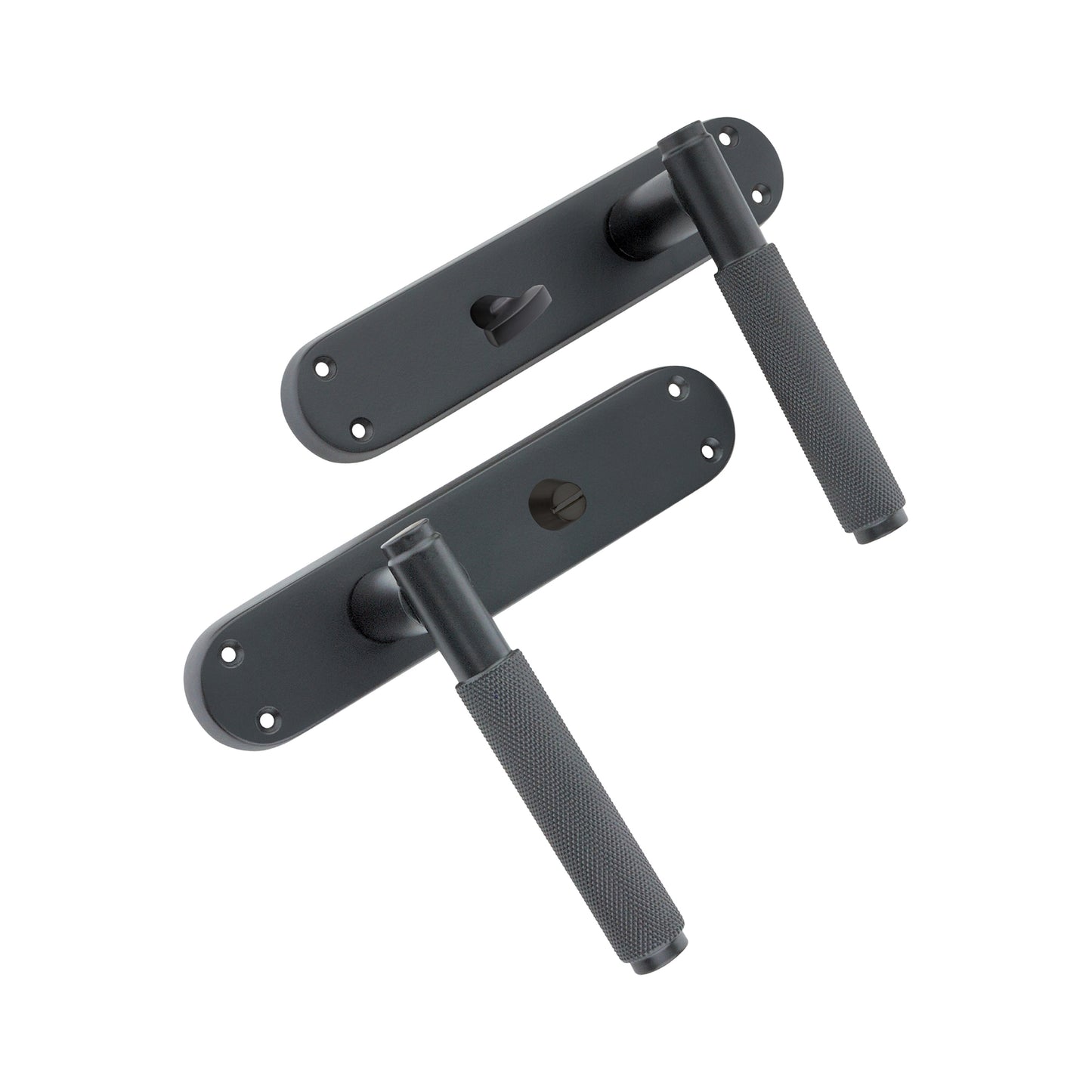 Connaught Knurled Lever on Backplate Bathroom Matt Black