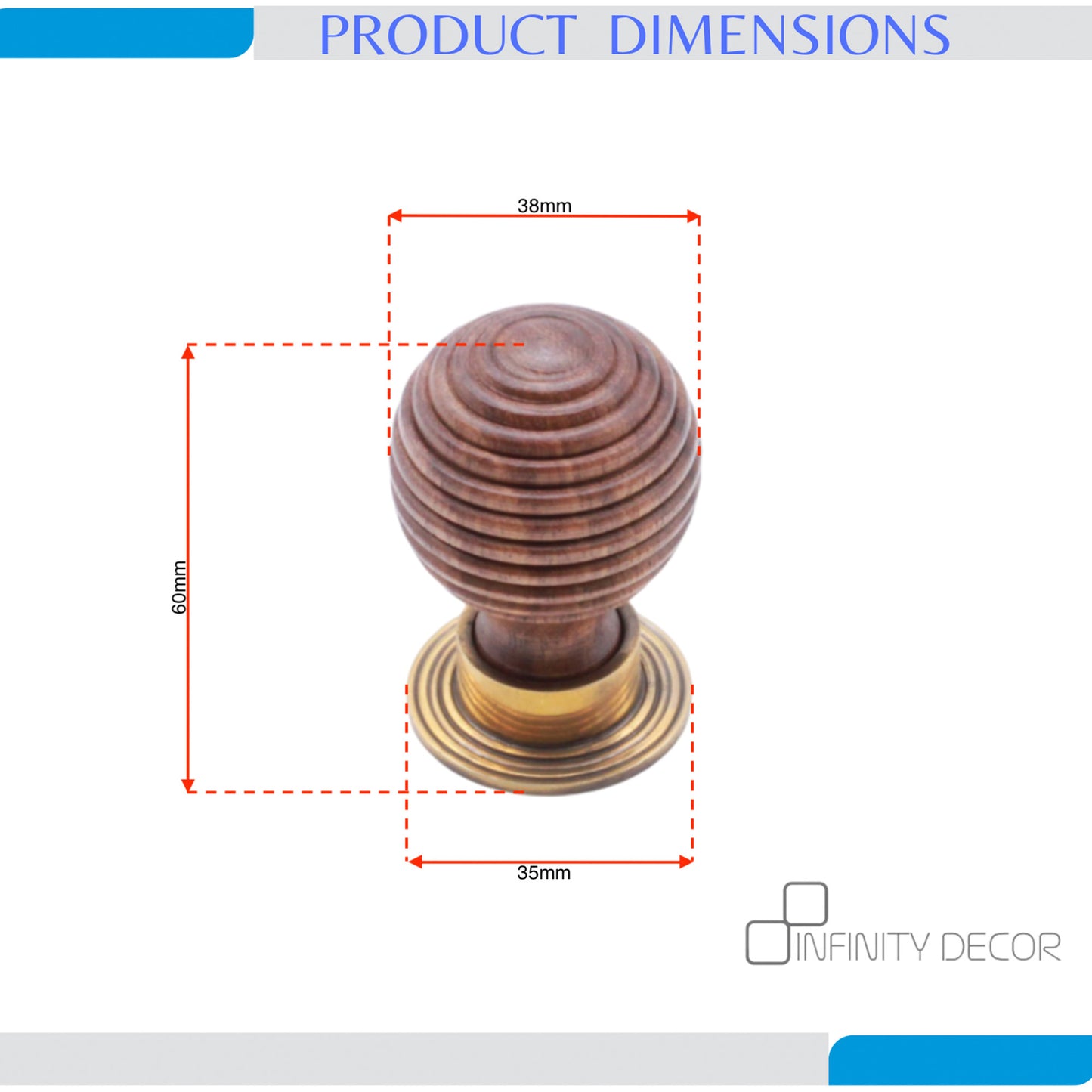 Rosewood Preston Grand bouton de placard en laiton vieilli