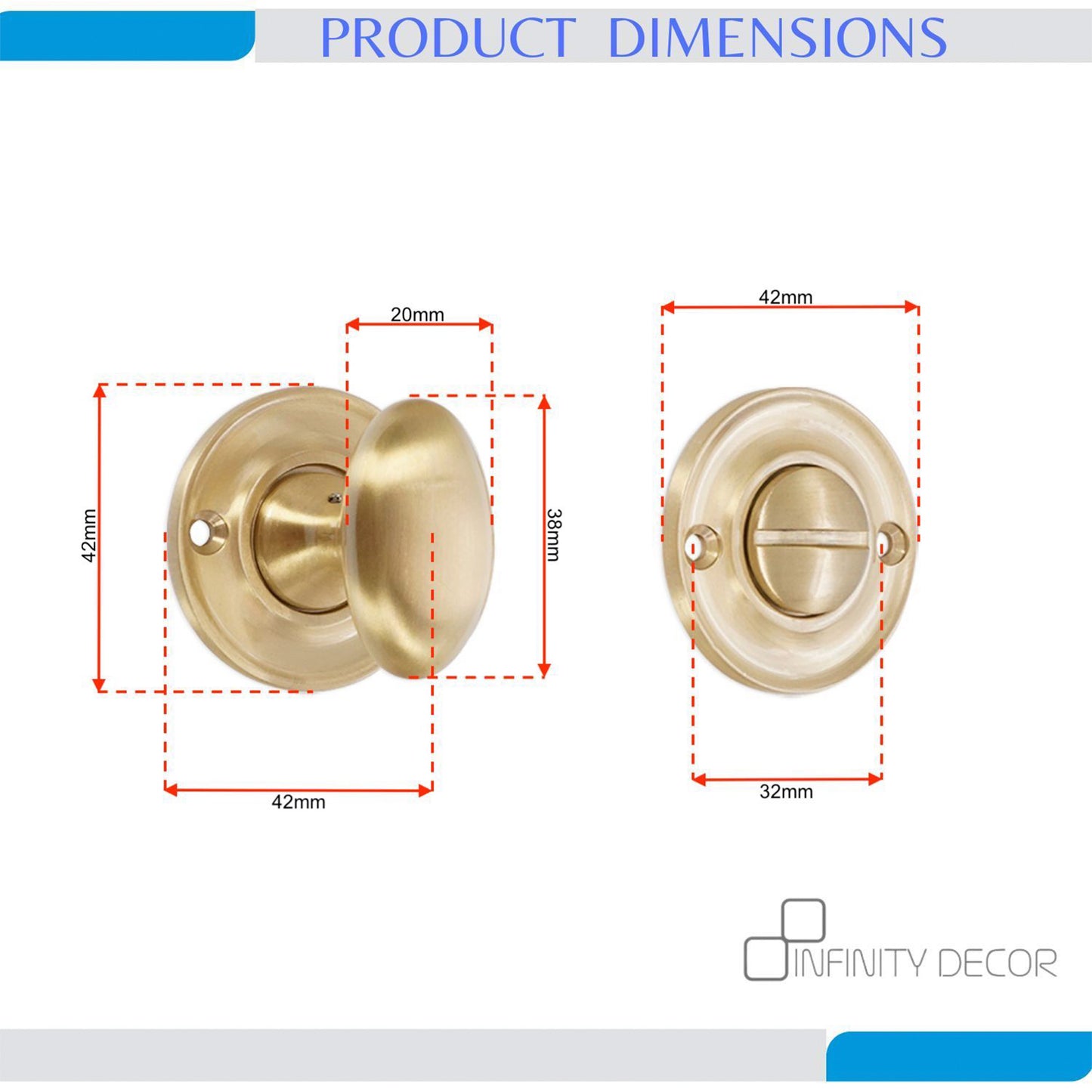 Slimline Turn & Release Satin Brass