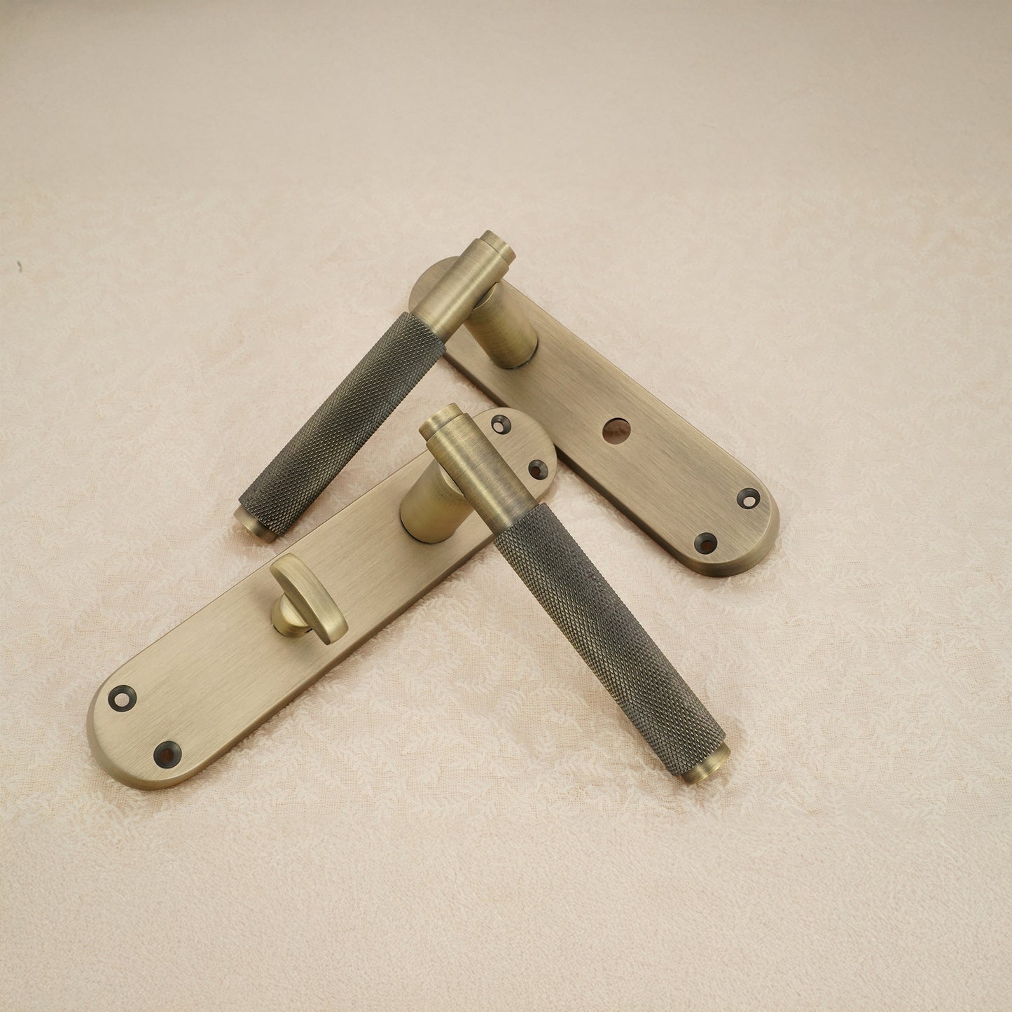 Connaught Knurled Lever on Backplate Bathroom Matt Antique