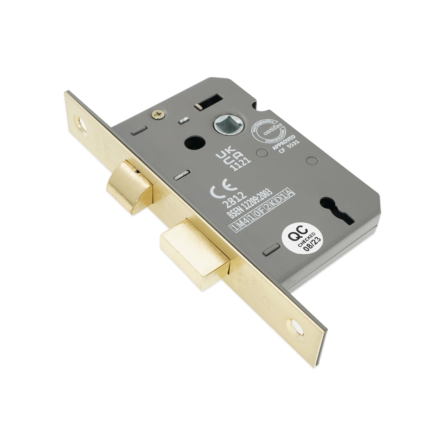 2.5" CE 3 Lever Mortice Sash Lock FD60 - Satin Brass