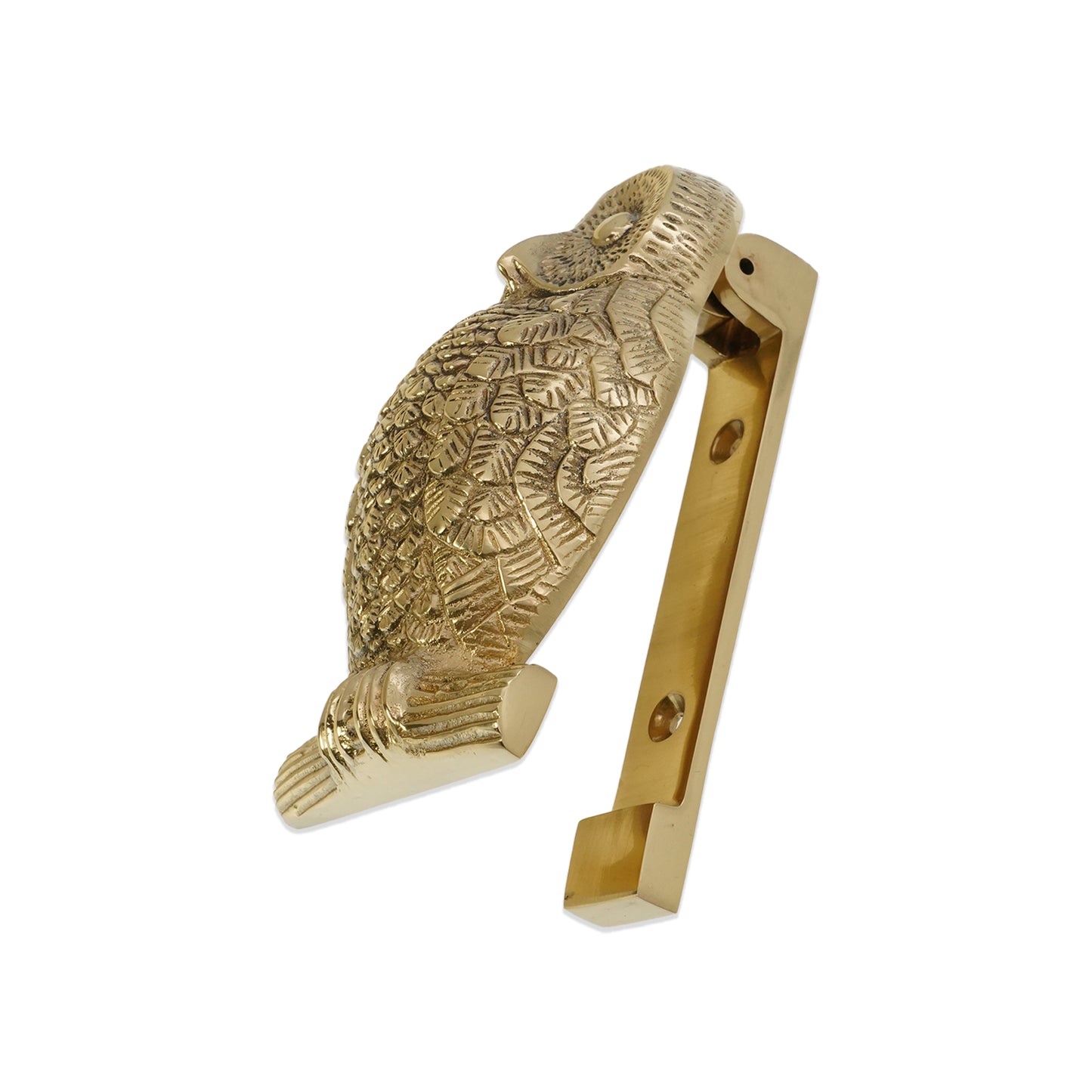 Heurtoir de porte hibou en laiton poli