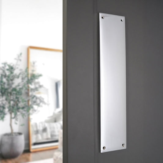 Victorian Finger Plate 275mm Polished Chrome