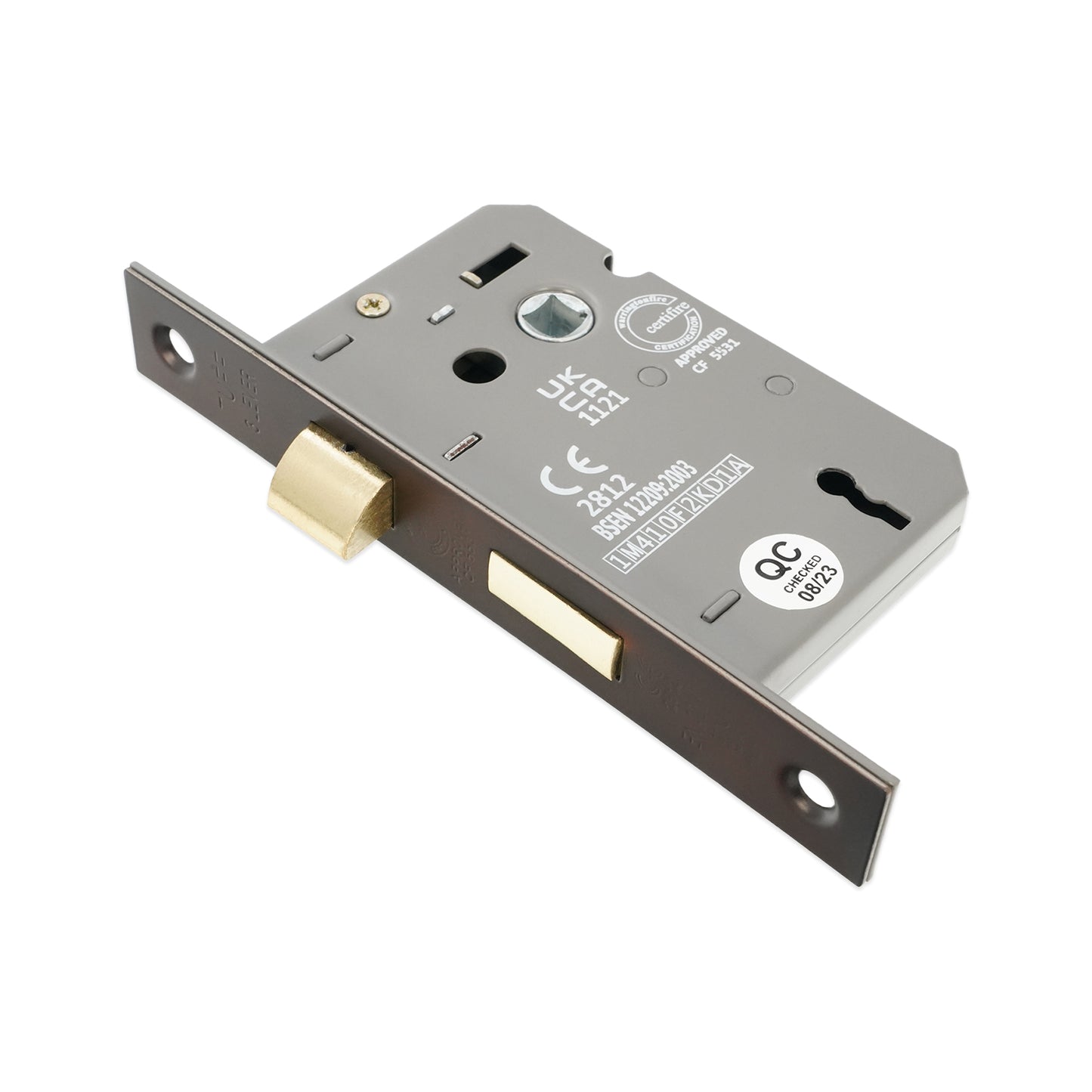 2.5" CE 3 Lever Mortice Sash Lock FD60 - Aged Bronze