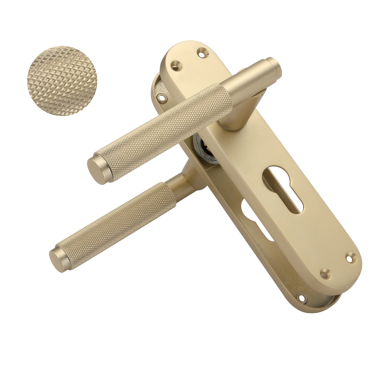 Connaught Knurled Lever on Backplate Euro Satin Brass