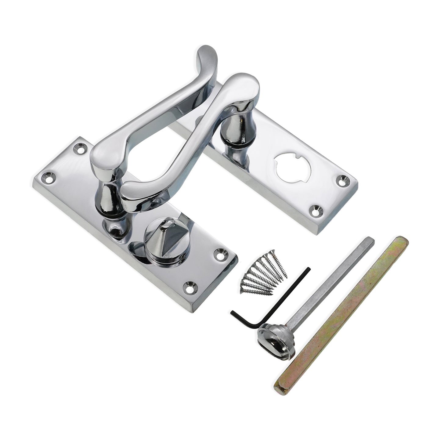 Polished Chrome Victorian Scroll Privacy Lever Handle Home Decor