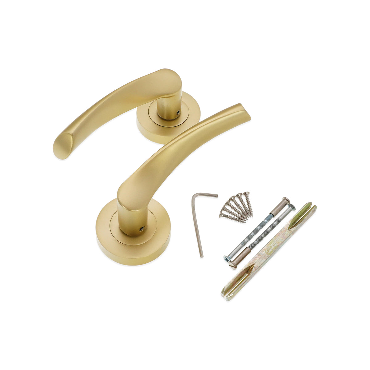 Satin Brass Lever Door Handle Home Decor