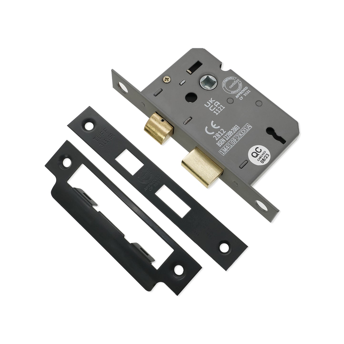 2.5" CE 3 Lever Mortice Sash Lock FD60 - Gunmetal Grey