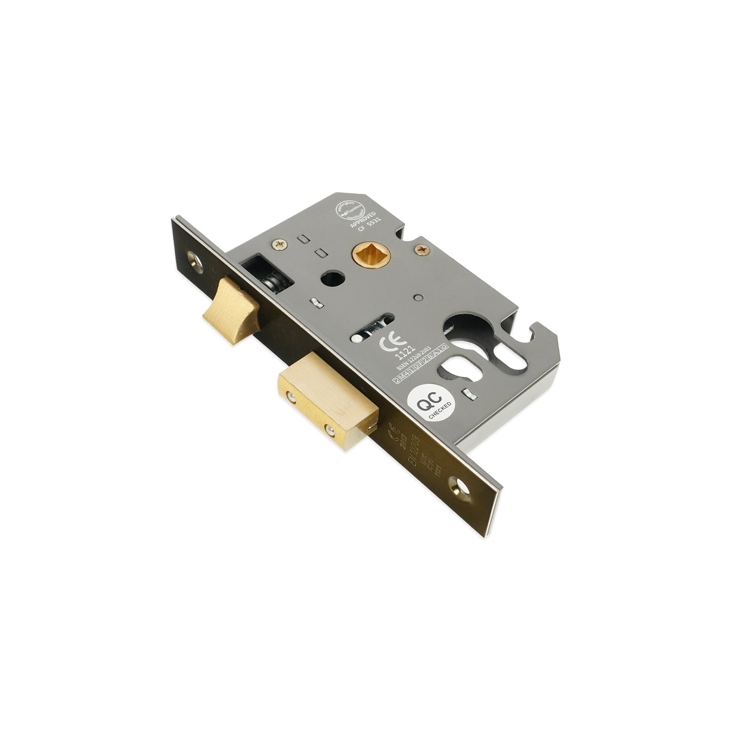 2,5-Zoll-CE-Einsteckschloss mit Euro-Profil – gealterte Bronze