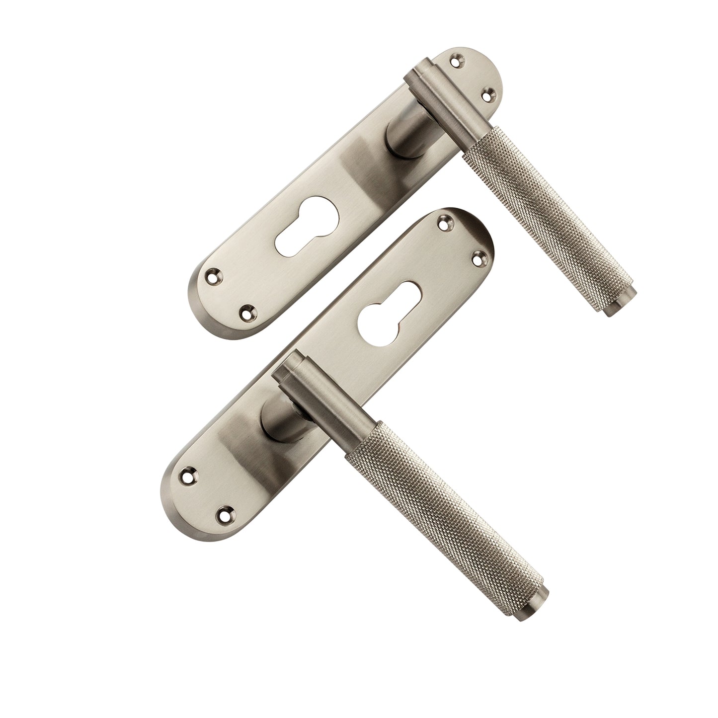 Connaught Knurled Lever on Backplate Euro Satin Nickel