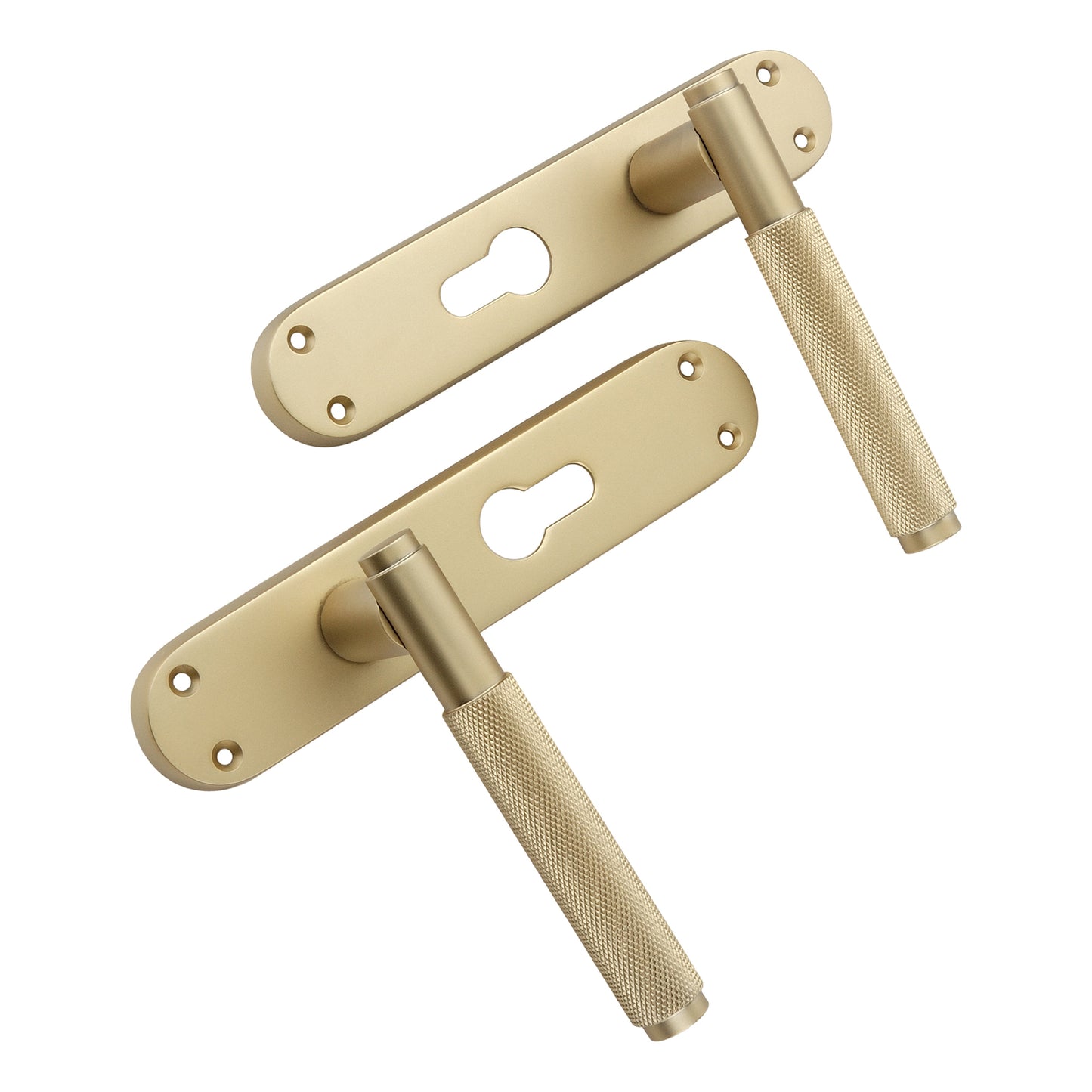 Connaught Knurled Lever on Backplate Euro Satin Brass