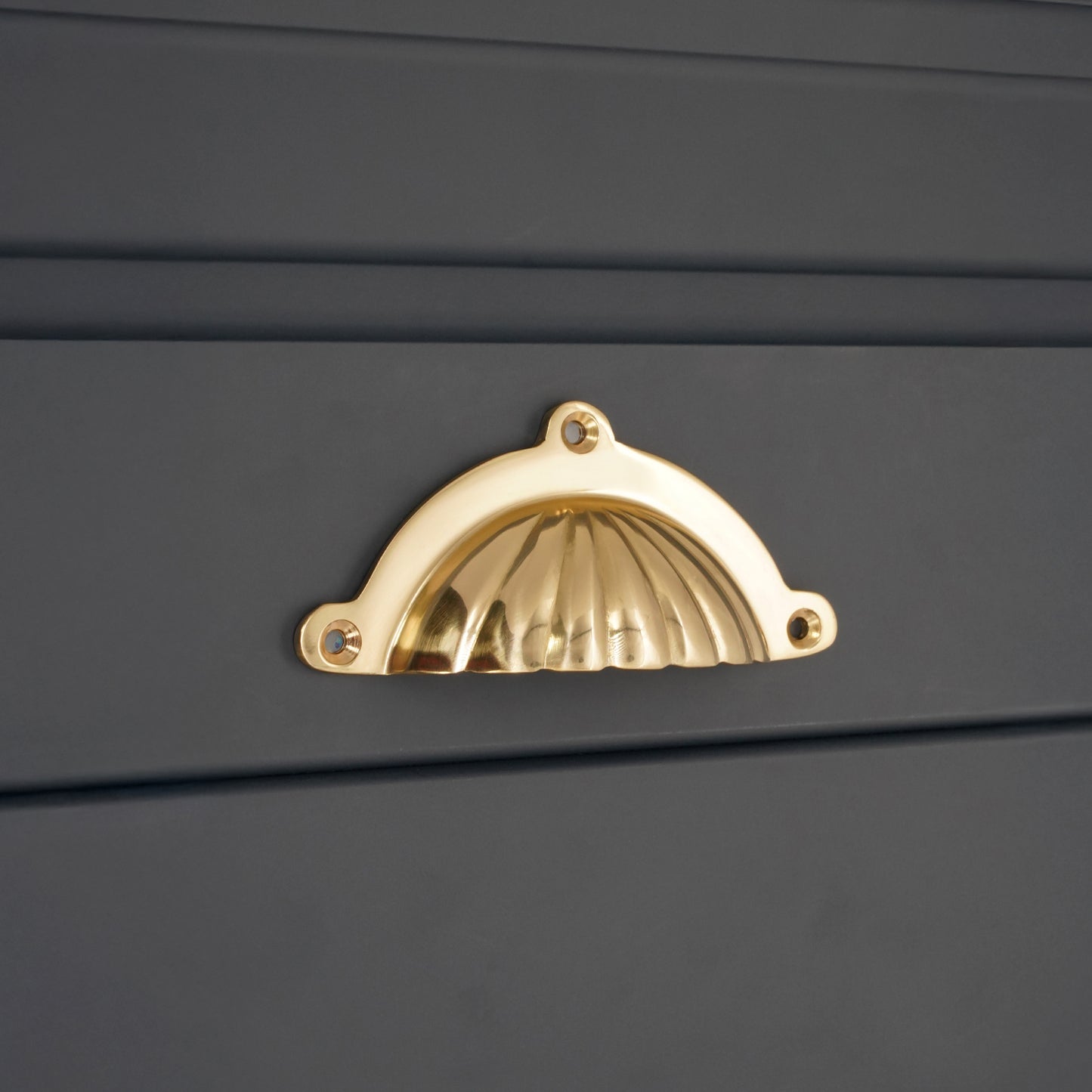 Shell Cup Pull Polished Brass