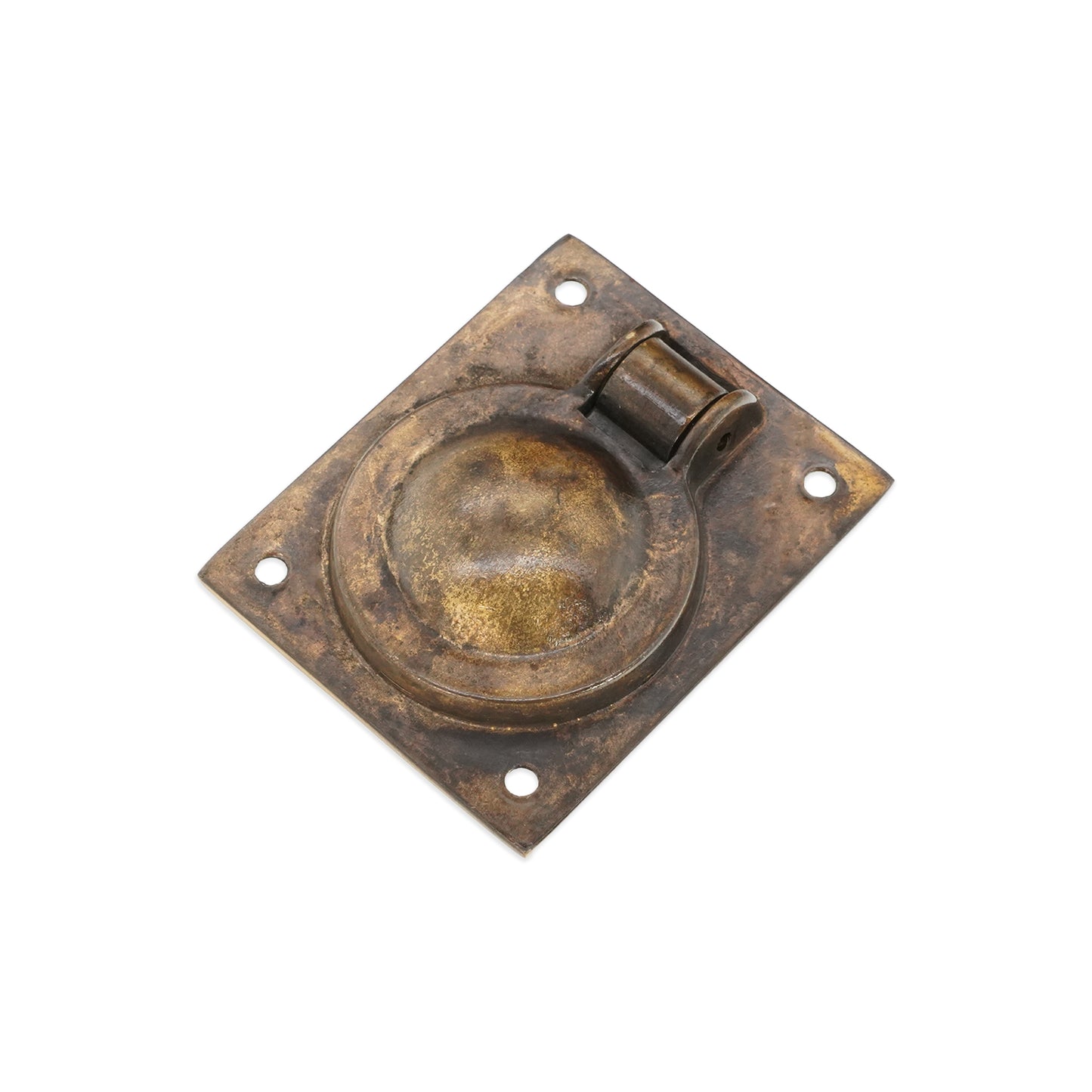 Ring Pull Square Flush Antique Brass