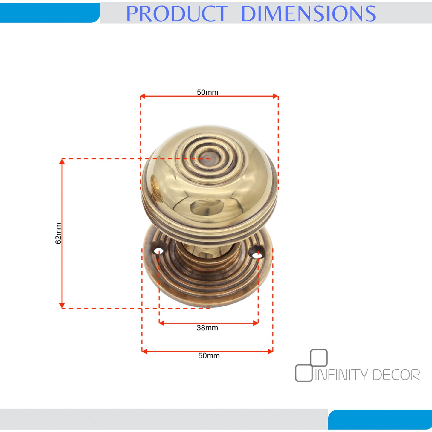 Bloxwich 50mm Rim/Mortice Door Knob Aged Brass