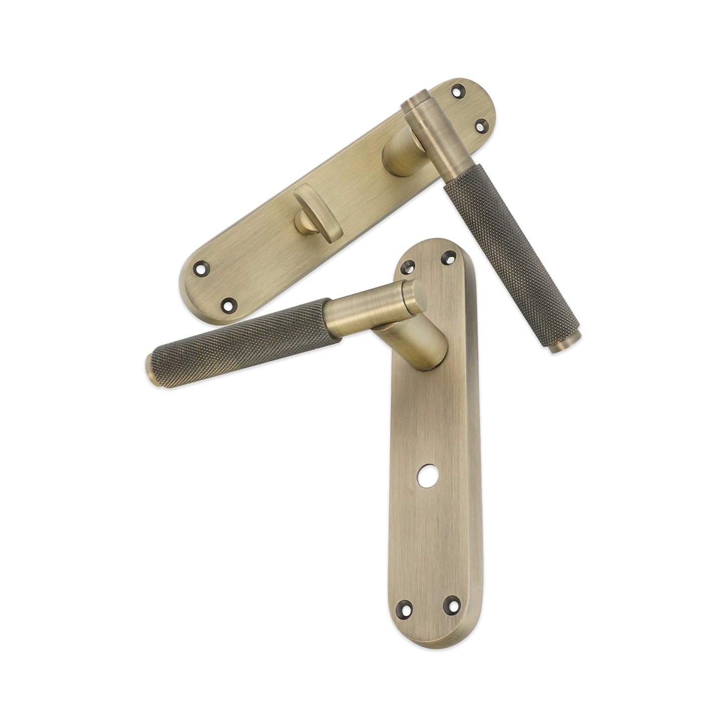 Connaught Knurled Lever on Backplate Bathroom Matt Antique