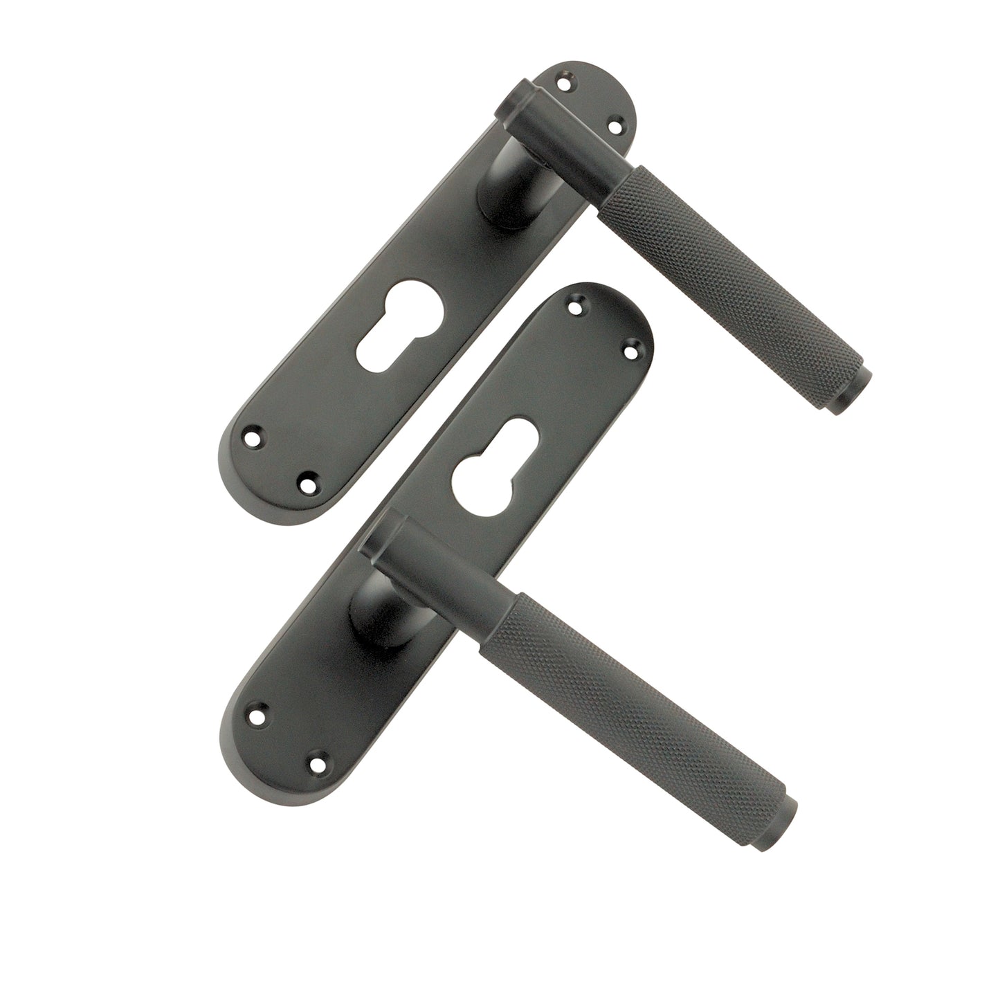 Connaught Knurled Lever on Backplate Euro Matt Black