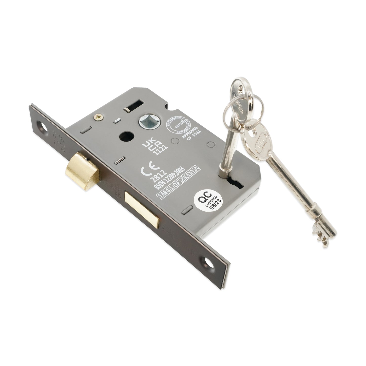 2.5" CE 3 Lever Mortice Sash Lock FD60 - Aged Bronze