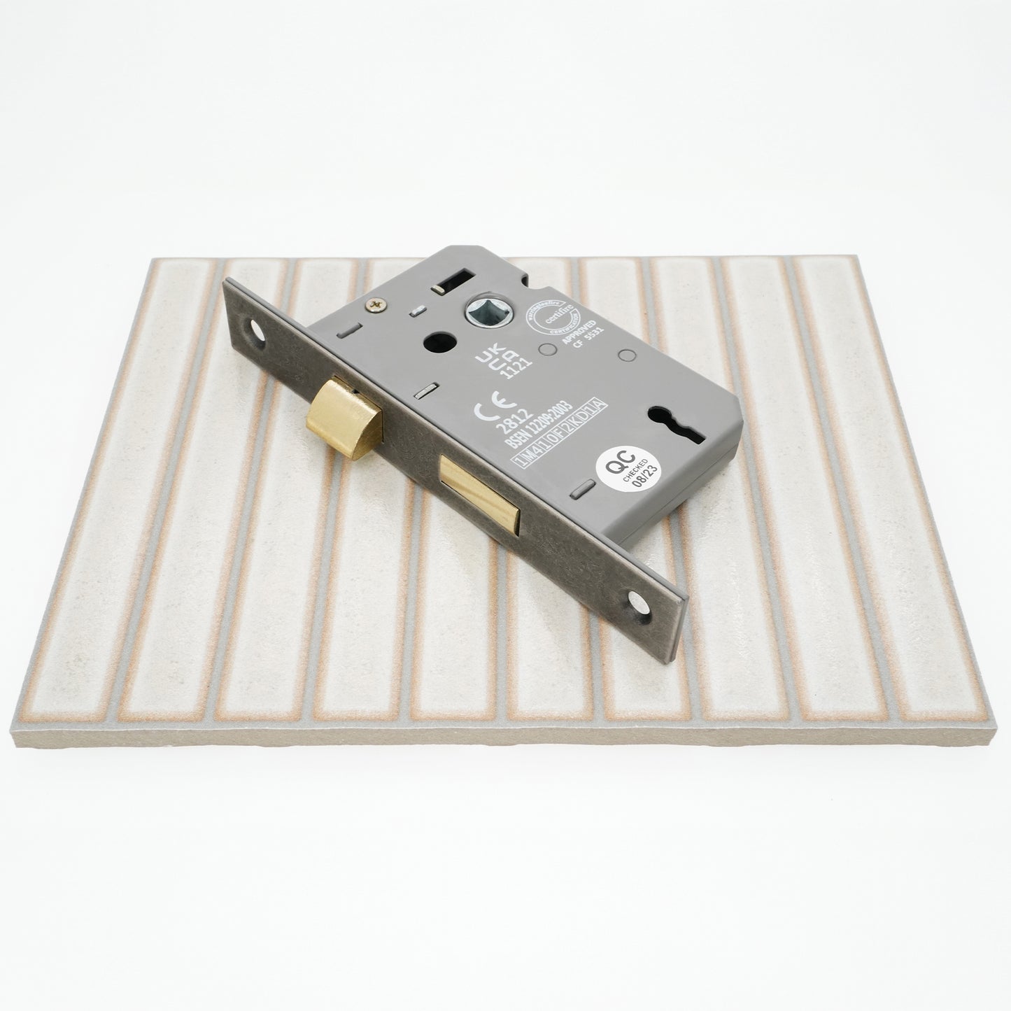 Serrure à mortaise à 3 leviers CE 2,5" FD60 - Étain
