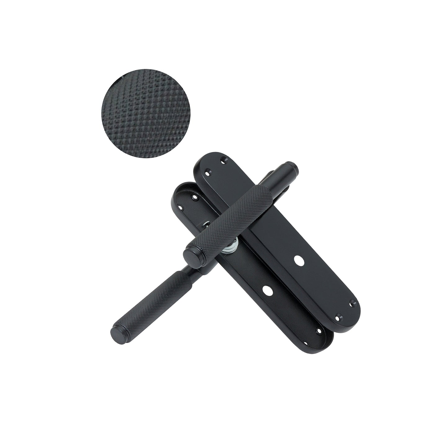 Connaught Knurled Lever on Backplate Bathroom Matt Black