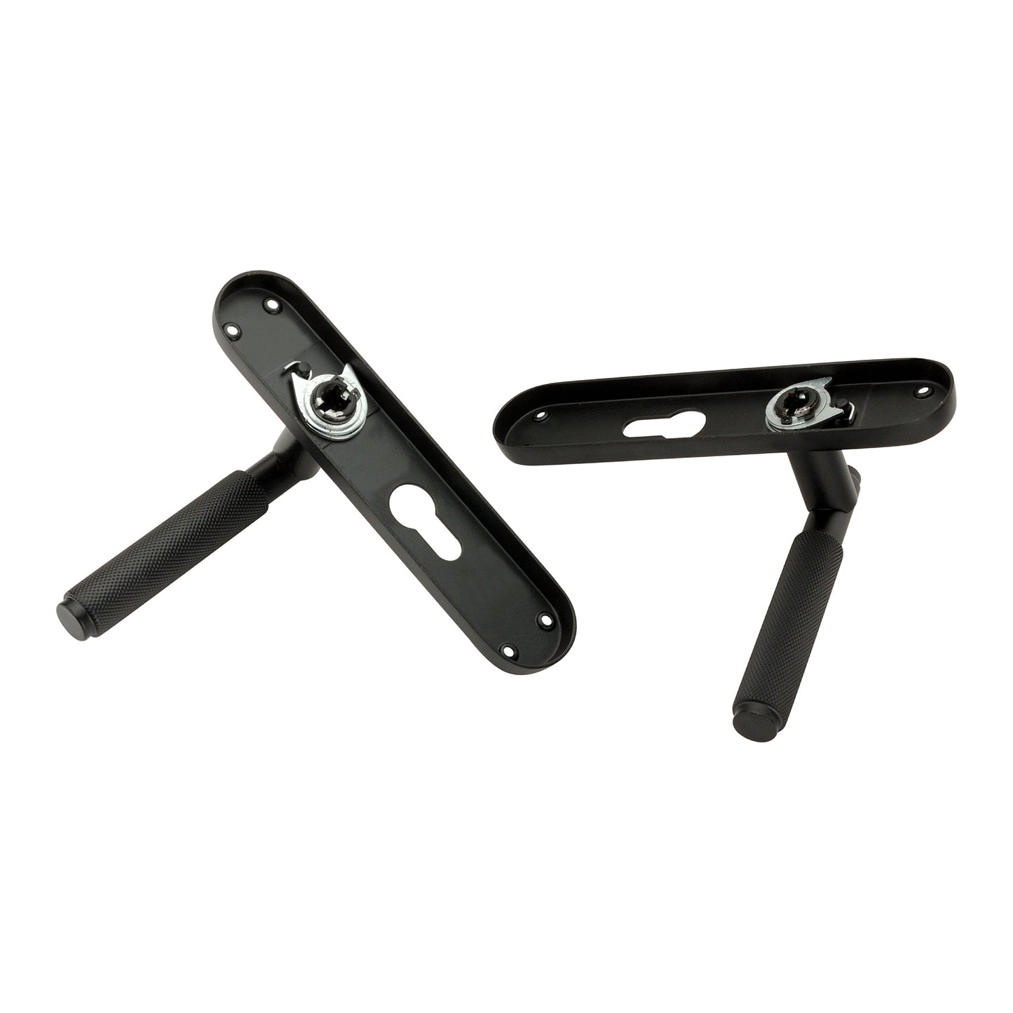 Connaught Knurled Lever on Backplate Euro Matt Black