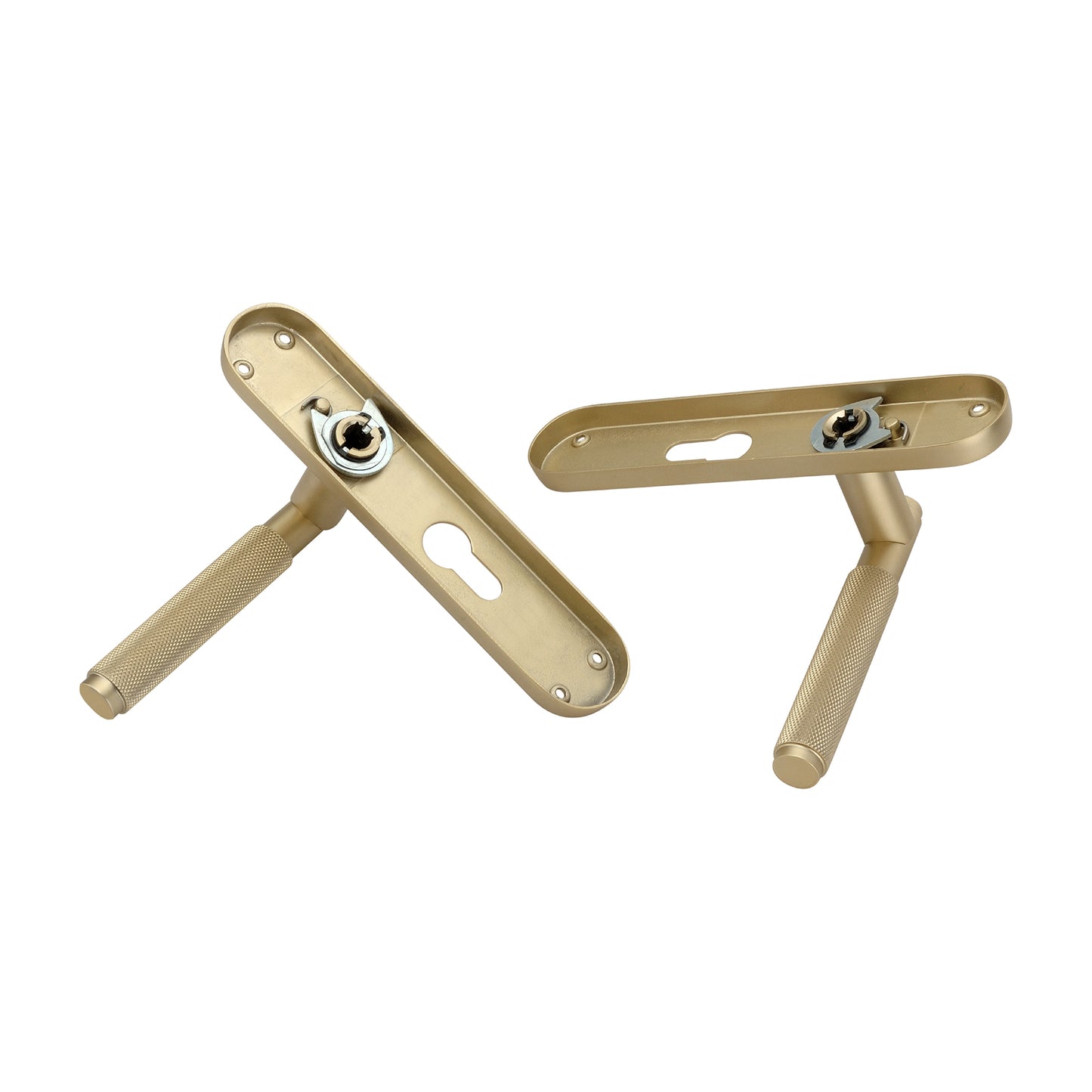 Connaught Knurled Lever on Backplate Euro Satin Brass