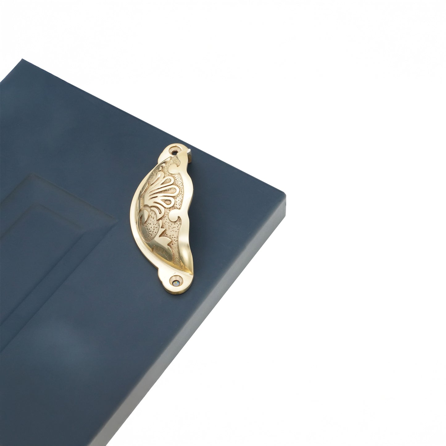 Floral Cup Pull Polished Brass