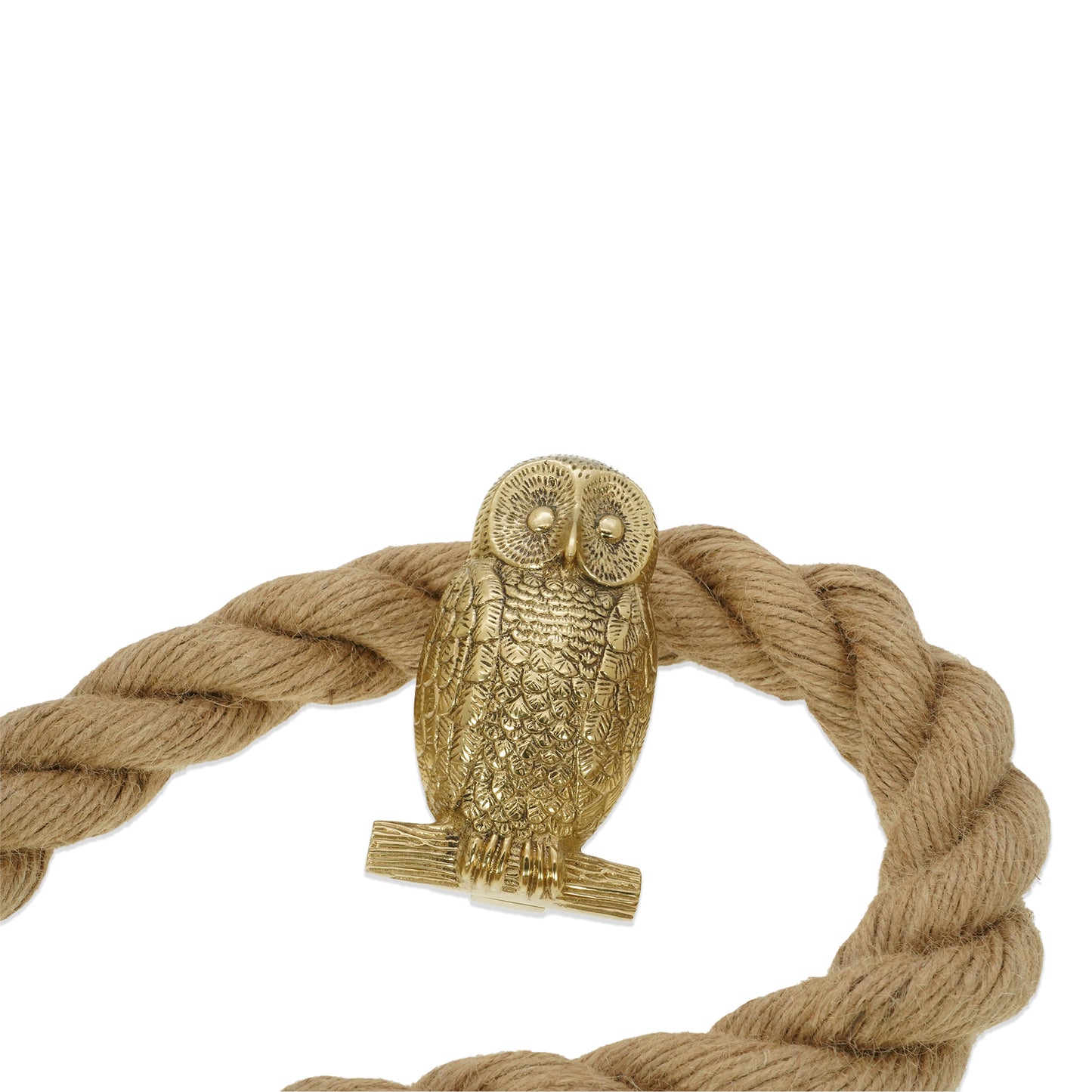 Heurtoir de porte hibou en laiton poli