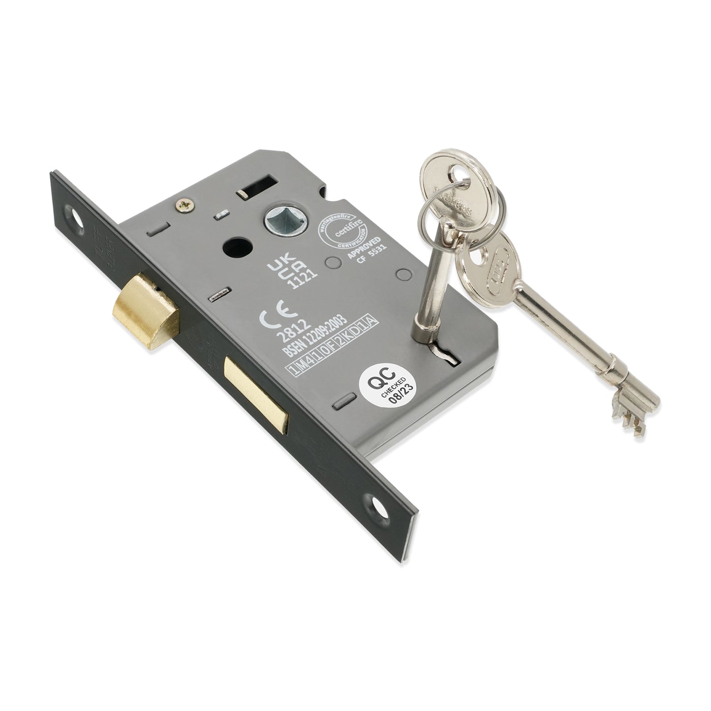 2.5" CE 3 Lever Mortice Sash Lock FD60 - Gunmetal Grey