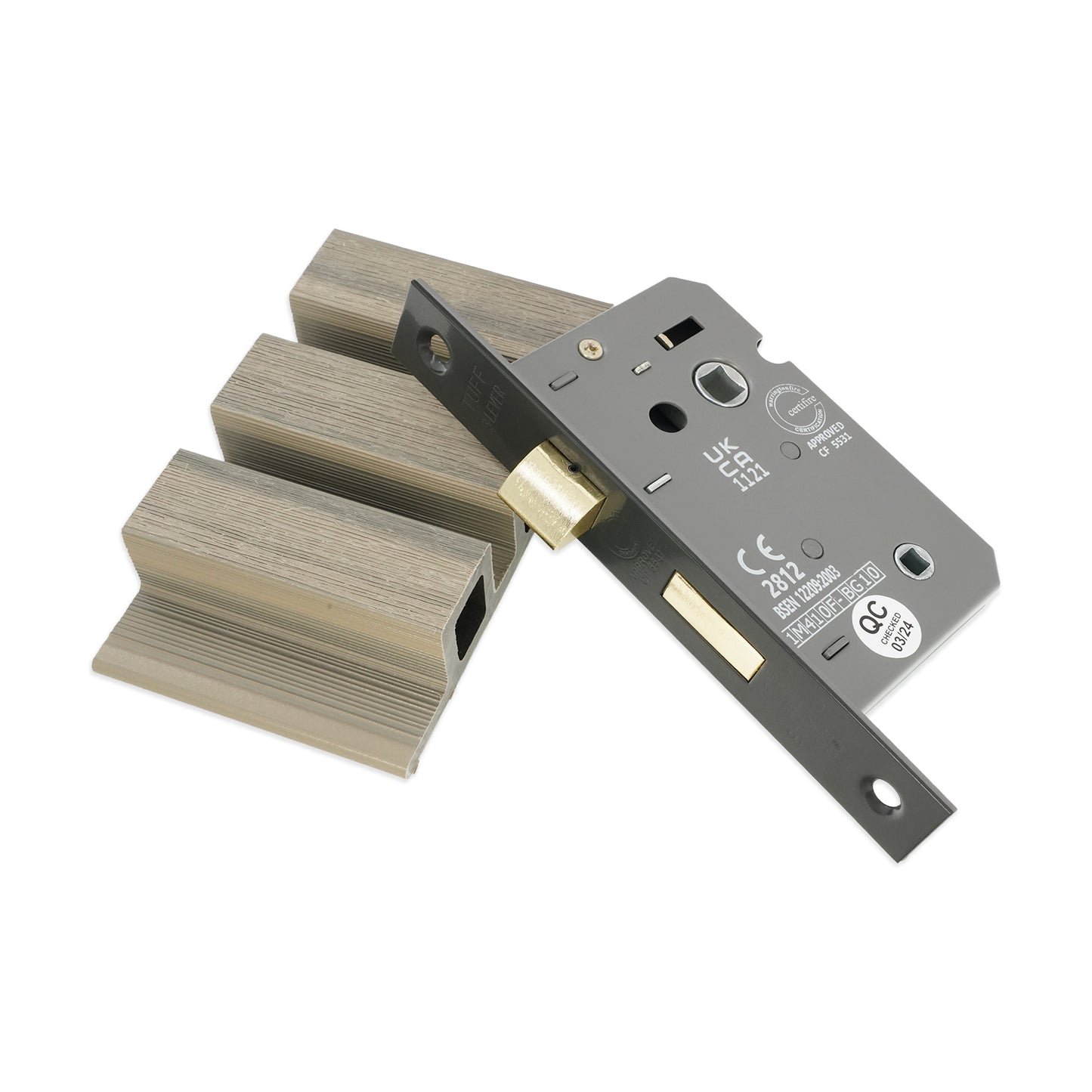 2.5" CE 3 Lever Bathroom Lock FD60 - Gunmetal Grey