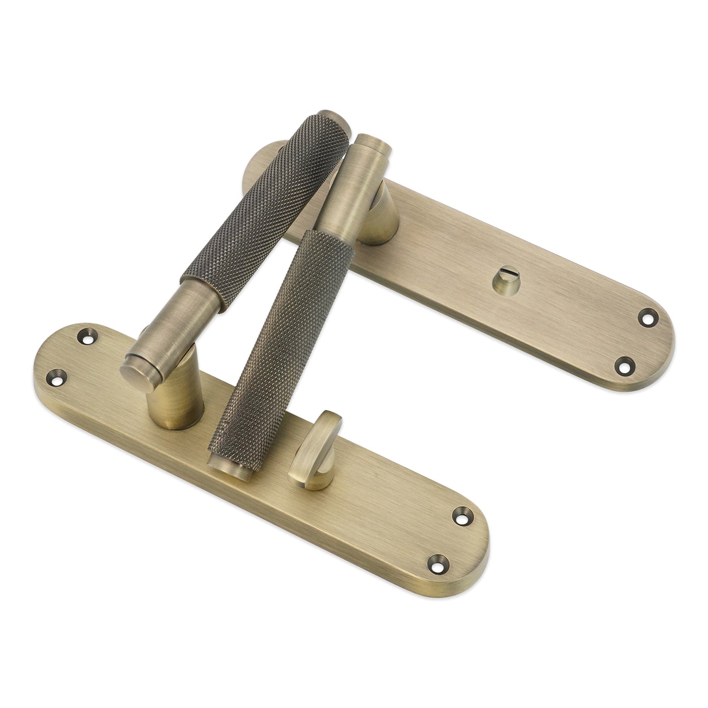 Connaught Knurled Lever on Backplate Bathroom Matt Antique