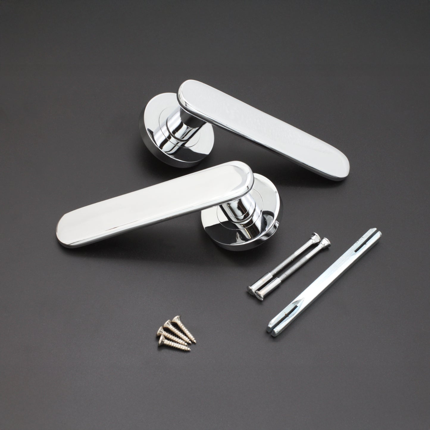 Polished Chrome Lever on Rose Door Handle Home Decor