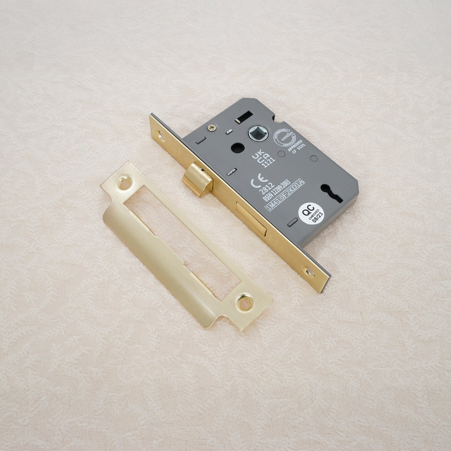 2.5" CE 3 Lever Mortice Sash Lock FD60 - Satin Brass