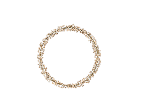 Tanu Mango Wood Brass & Natural Beaded Wreath