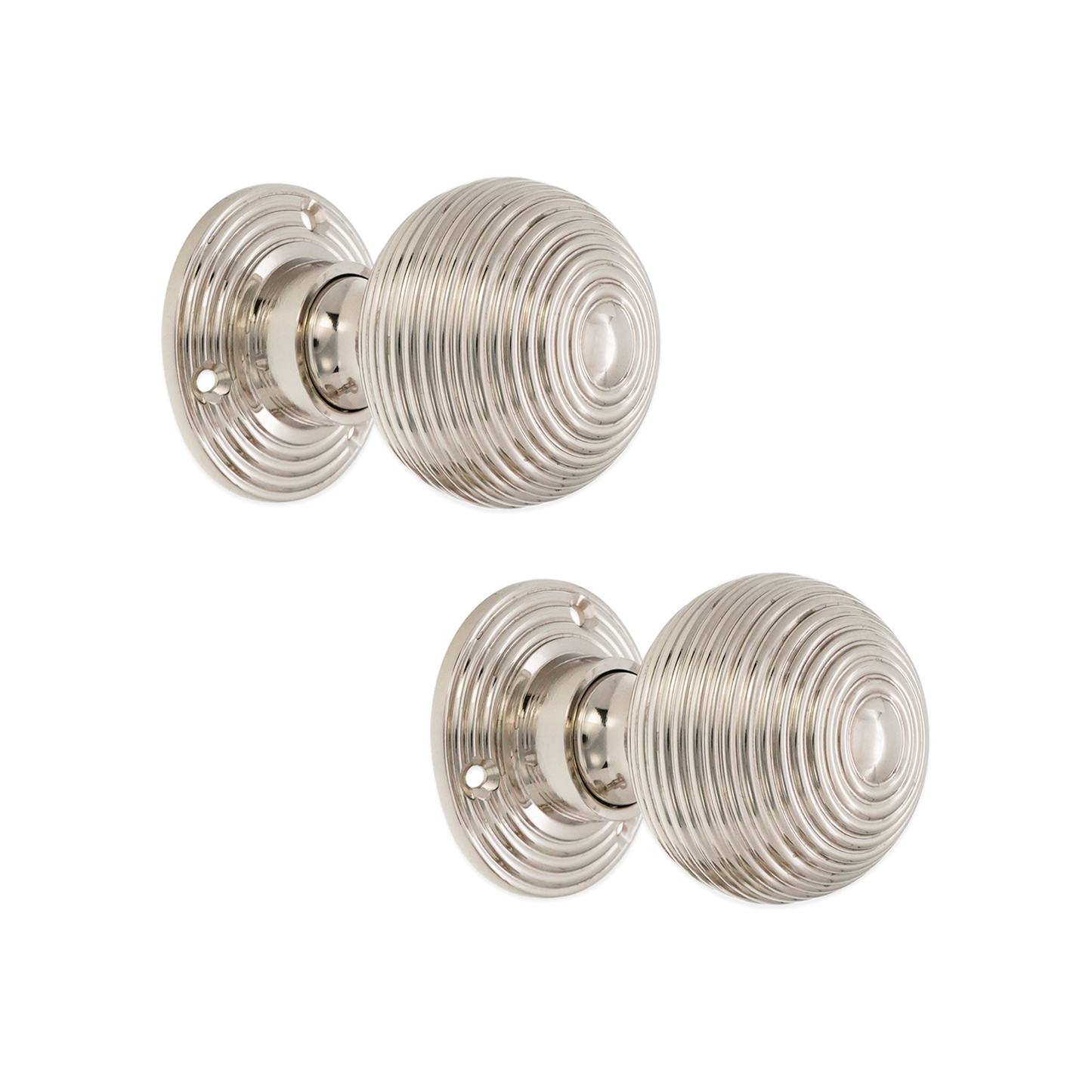 Hollow Beehive 50mm Rim/Mortice Door Knob Polished Nickel