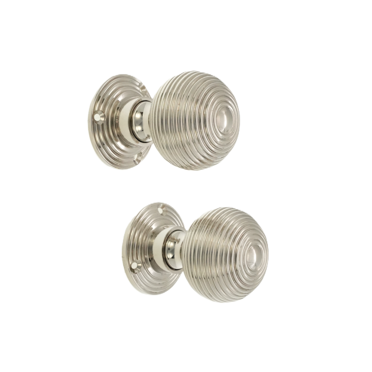 Hollow Beehive 50mm Rim/Mortice Door Knob Polished Nickel