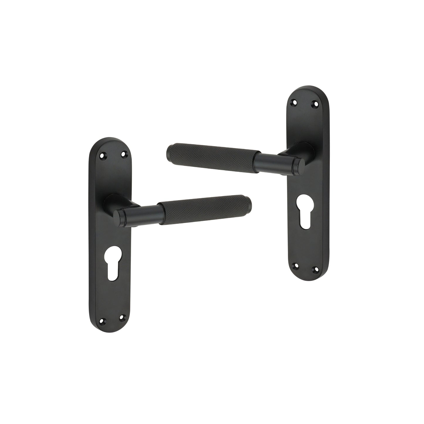 Connaught Knurled Lever on Backplate Euro Matt Black