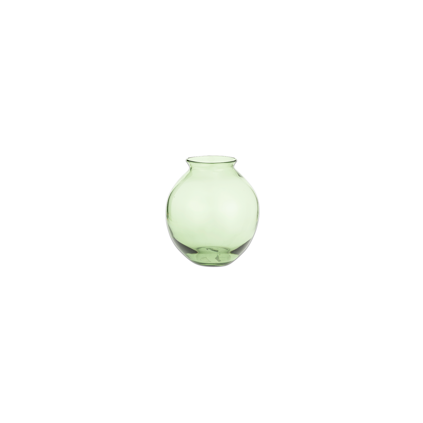 Vanita Glass Vase - Green - Wide