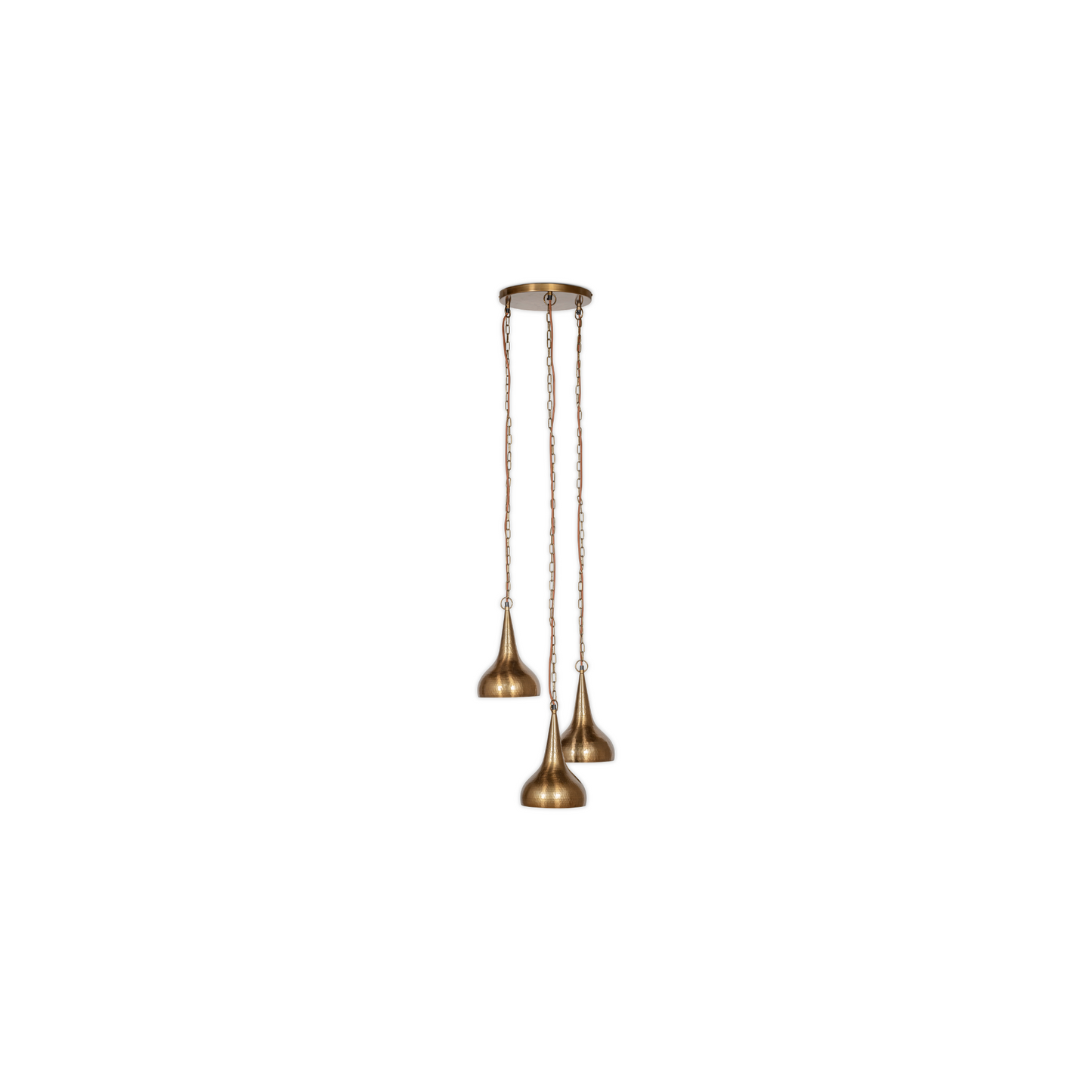 Quinn Hammered Metal Cluster Lamp - Antique Brass