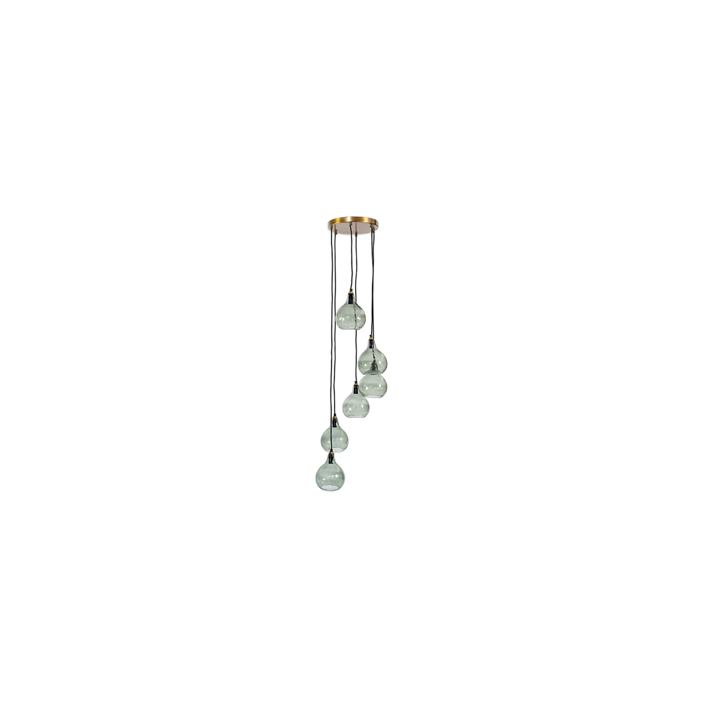Ziva Statement Recycled Glass Cluster Pendant - Green Smoke
