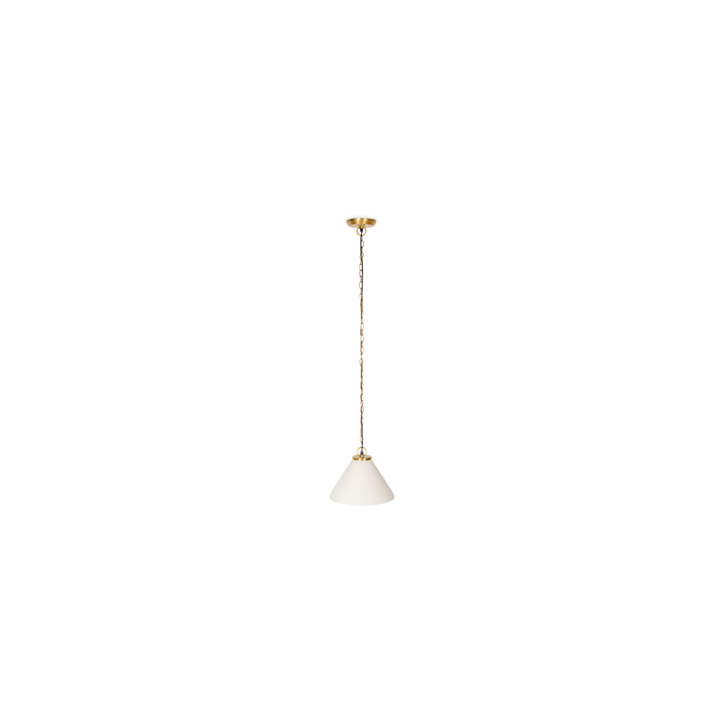 Kiara Organic Shape Ceramic Pendant Light - Off White & Antique Brass