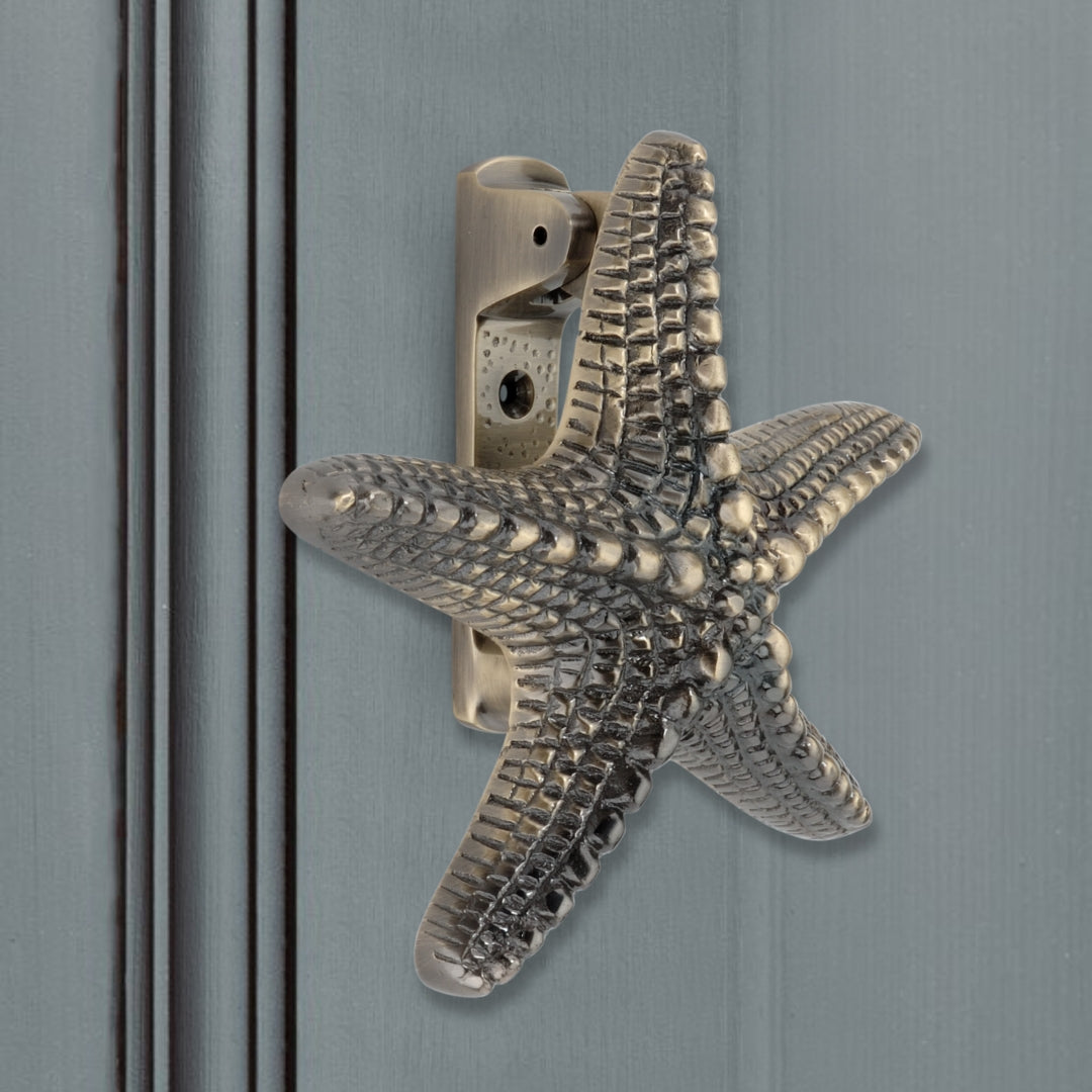 Starfish Door Knocker Antique Brass