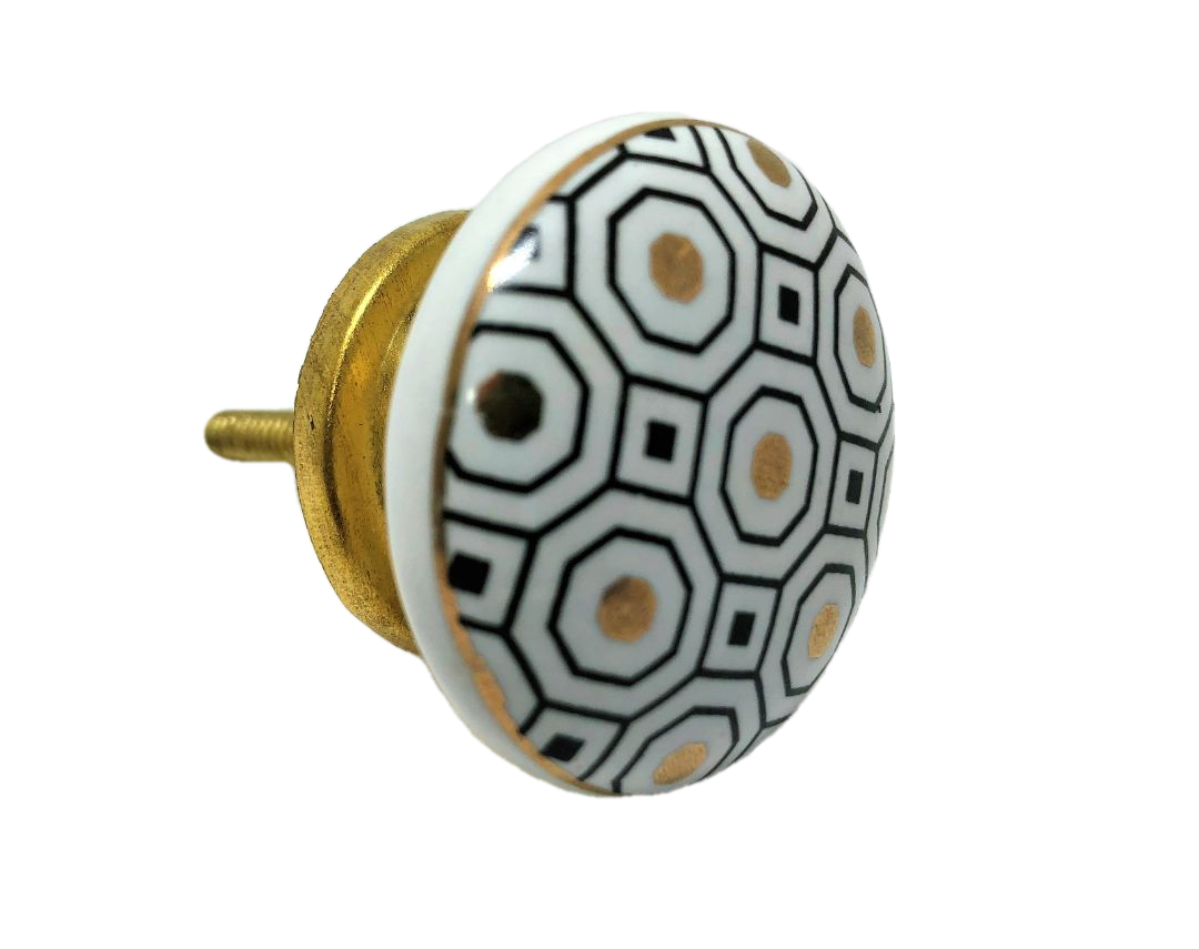 BOUTONS DE PLACARD EN CÉRAMIQUE GÉOMÉTRIQUE CHIC